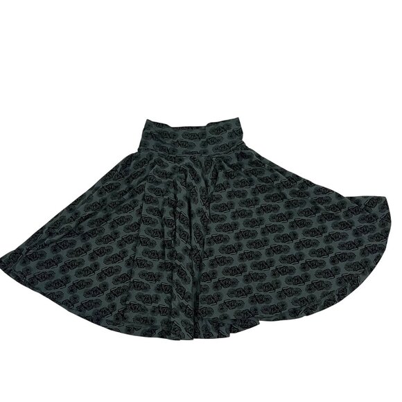 Effie's Heart skirt women's M gray bicycle print flowy A line pull on skirt stre - Picture 1 of 6